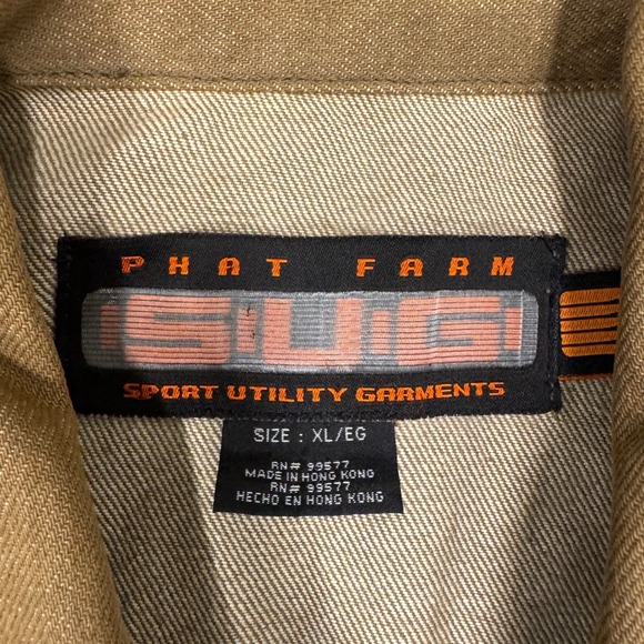 Phat Farm Sport Utility Garments Zip Up Jacket Mens XL Beige Camo Pocket - Picture 4 of 10